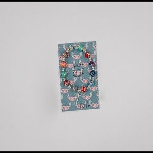 Handmade Mixed Clay Beaded Bracelet w/ Cross Charm